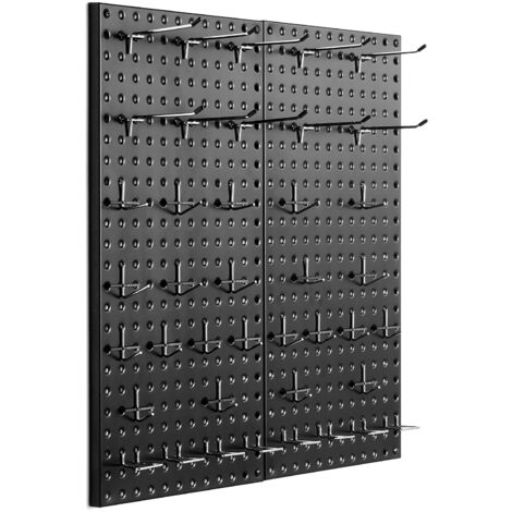 VEVOR Panneau Perfore Mural 280x280 Mm Organiseur Garage En Plastique Avec 4 Panneaux Perfores, Accessoires, Kit Rangement DeOutils Pour Bureau, Salle DeArtisanat, Maison, Entrepot, Magasin, Blanc