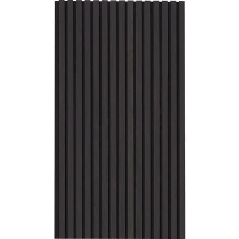 Mophorn Pannelli acustici  Listello di legno, 23,6 x 47,2 pollici, MDF per arredamento moderno, riduzione del rumore, rovere nero