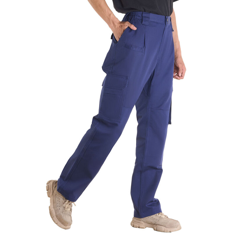 Mophorn Pantalon Ignifuge Homme, Taille L, Pantalon Cargo en Coton, Résistant aux Flammes et Déchirures, avec Poches Multiples et Taille Élastique,