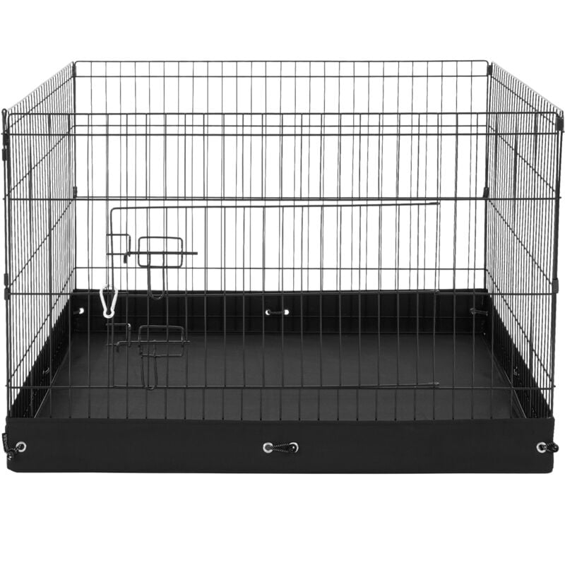 Mophorn - Parc pour chien , 4 panneaux métalliques 24 x 36 pouces, parc d'exercice pliable pour animaux de compagnie, avec porte et coussin inférieur