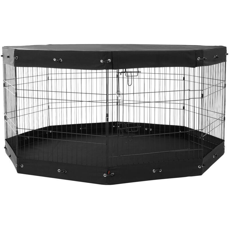 Mophorn - Parc pour chien, 8 panneaux de 76,2 cm de hauteur x 61 cm de largeur, parc d'exercice pliable en métal pour animaux de compagnie, clôture