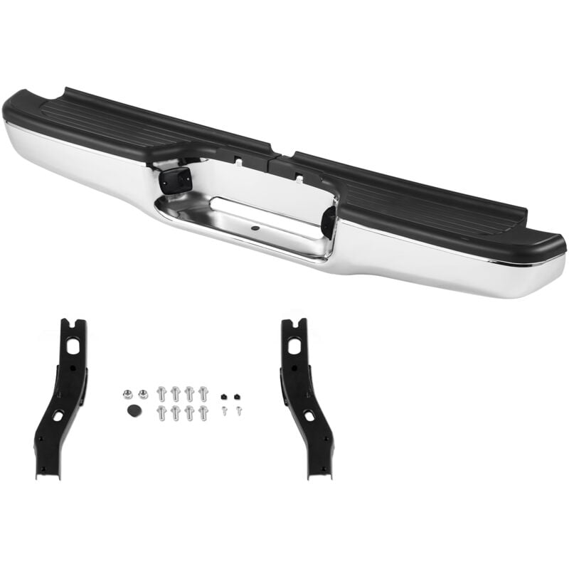 Pare-chocs arrière pour Toyota Tacoma 1995-2004, acier chromé, assemblage avec éclairage de plaque d'immatriculation et marchepied, sans trous de