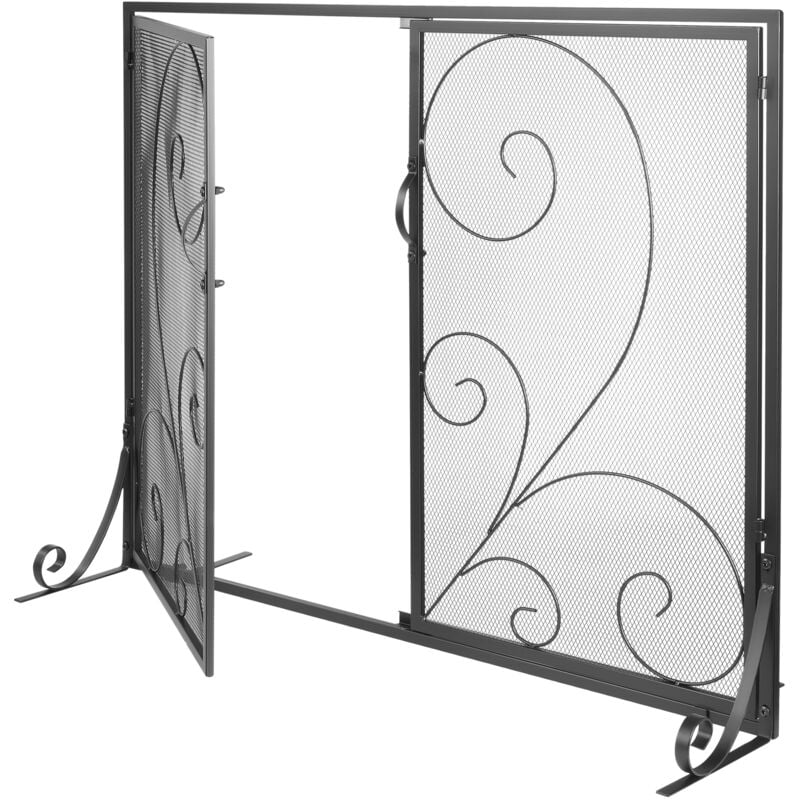 Mophorn - Pare-feu à 2 panneaux avec porte, protection anti-étincelles en maille de fer robuste 990 (l) x 802 (h) mm, installation facile, clôture