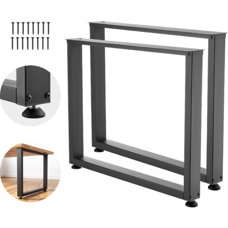 Mophorn Patas de mesa cuadradas de acero al carbono, capacidad de 1000 kg, 750 x 900 mm, negro, juego de 2 patas con kit de herrajes para bancos de trabajo, escritorios, mesas de bar y oficinas