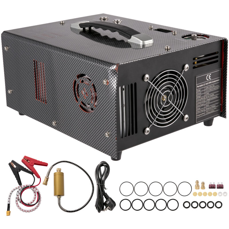 Image of Mophorn - pcp compressore dearia 12V dc 4500 Psi portatile Paintball aria fucile pompa 220V ac, Auto-shutoff Scuba serbatoio compressore