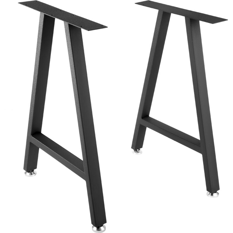 Mophorn - Pieds de table en métal28 x 17,7 pouces, pieds de bureau robustes en forme de a avec revêtement en polyuréthane, pieds de meubles avec