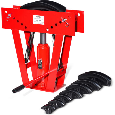 Mophorn piegatubi idraulico, 16 tonnellate, 8 matrici per tubi da 1/2"- 3", matrici di alta qualità e piegatura da 90° a 180°