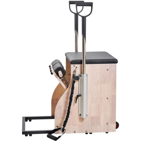 Mophorn Pilates-Stuhl mit geteilten Pedalen und Griffen, Yoga-Fitnesstrainer aus robustem Gummibaumholz, Trainingsgerät für Pilates-Widerstandstraining und Fitnessübungen