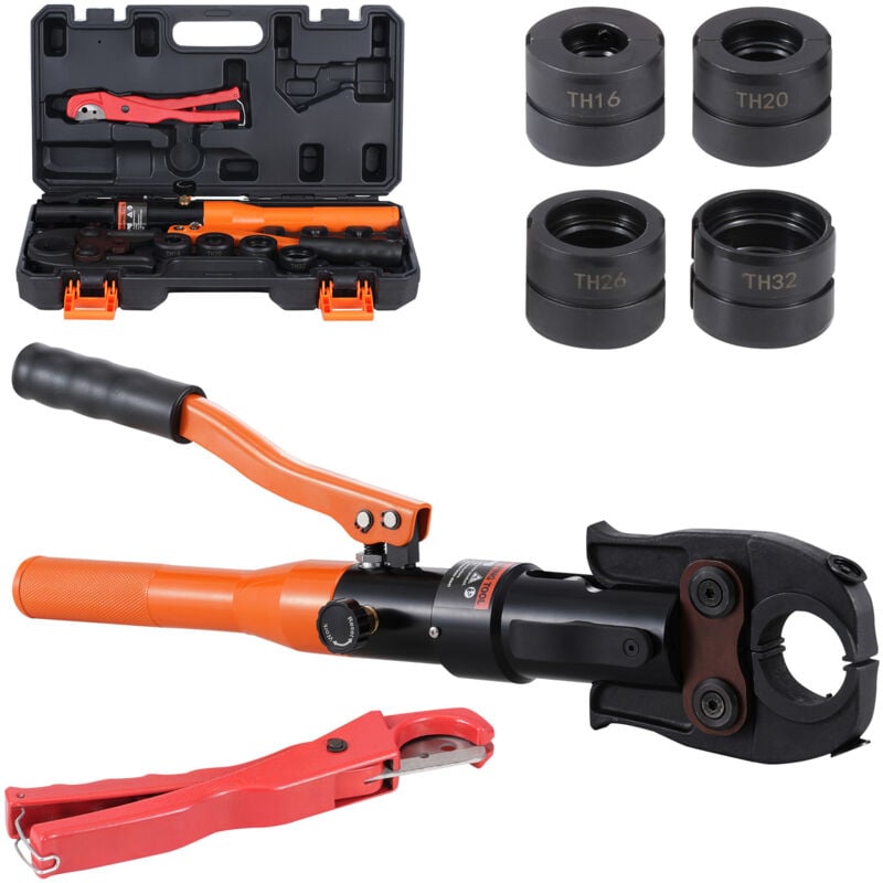 Mophorn - Pince à Sertir Hydraulique pour Raccords de Tubes en Cuivre, Pince avec Mâchoires à Changement Rapide TH16, TH20, TH26, TH32, Kit de Presse