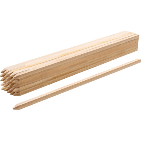 Mophorn Piquets de Clôture Jardin en Bois, Lot de 25, Poteaux Bois à Pointe 19,05 x 19,05 x 914,4 mm, Idéal pour Délimiter les Zones de Jardin et Soutenir la Croissance des Plantes