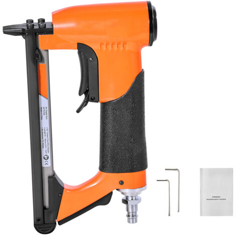 Mophorn Pistola Neumática para Grapas de Alambre Fino Serie 50, Corona de 12,8 mm, Longitud de 6-16 mm, Capacidad de 110 Clavos, Ideal para Tapicería, Carpintería y Proyectos de Bricolaje