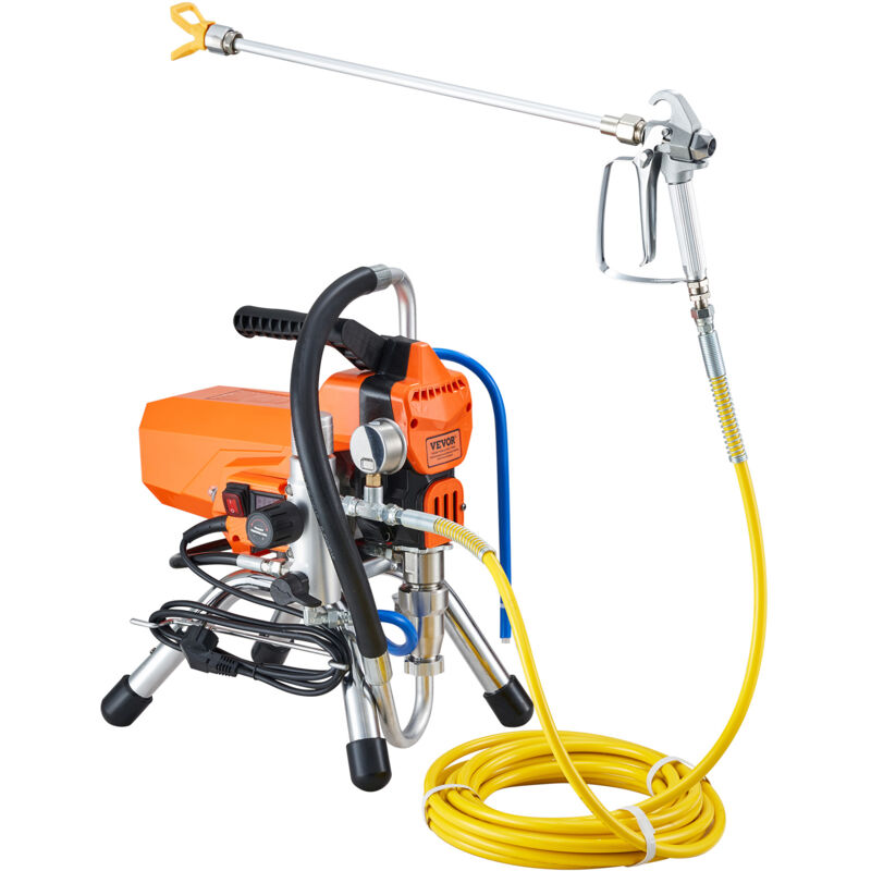 Mophorn - Pistolet pulvérisateur de peinture murale sans air avec tuyau haute pression, machine de pulvérisation 2000 w pour intérieur et extérieur à