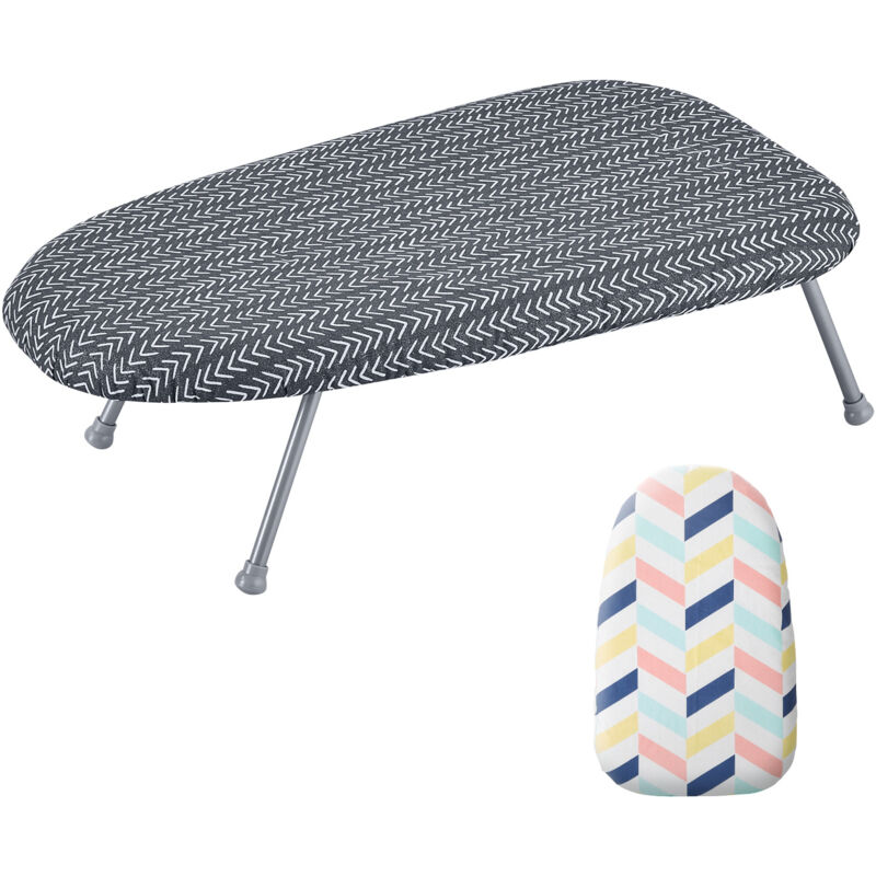 Planche à repasser de table, petite planche à repasser de 23,4 x 14,4 pouces avec housse résistante à la chaleur, housse 100 % coton, couche de coton