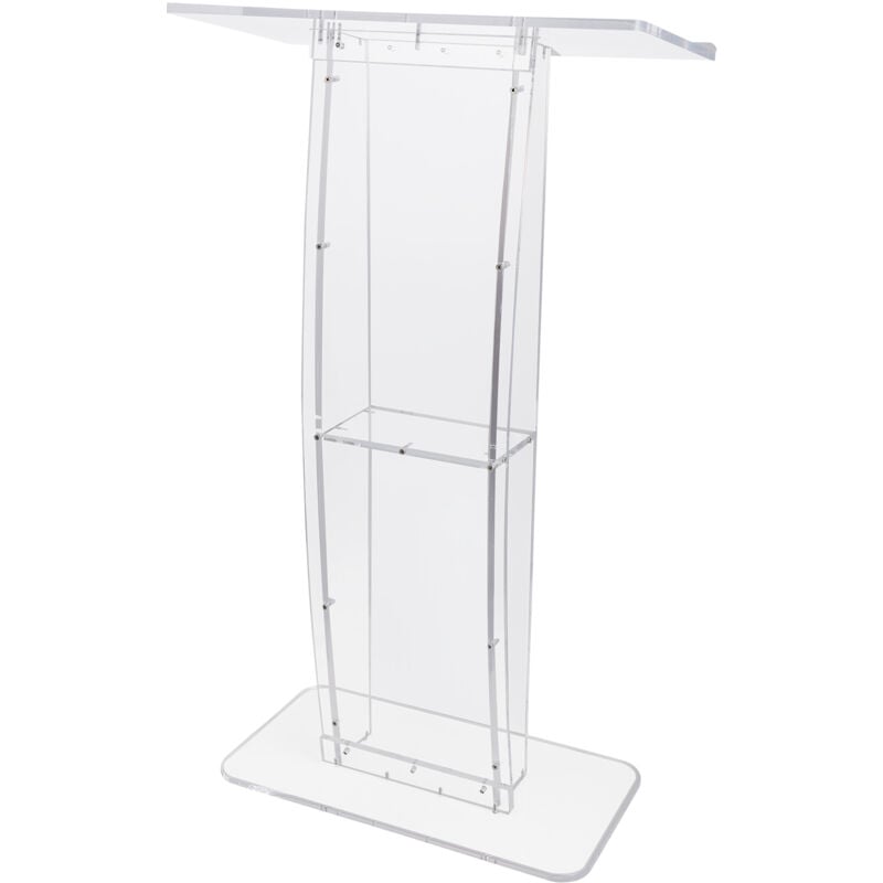 Mophorn - Podium en acrylique , 47' de haut. Support transparent avec large surface de lecture et étagère de rangement. Sur pied pour église, bureau,