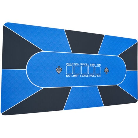 Mophorn Pokertischplatte 70 x 35 Zoll, plat Pokermatte pour 6–8 joueurs, rechteckige Pokertischauflage mit Tragetasche, bastbare Pokermatte pour joueurs, bleu