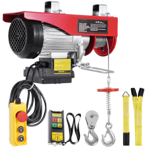 Mophorn Polipasto Electrico Carga de 600 kg Cabrestante Electrico 230 V Control Remoto Inalámbrico y con Cable de 4,2 m Parada de Emergencia Polipasto Elevador para Garaje, Almacen, Fábrica