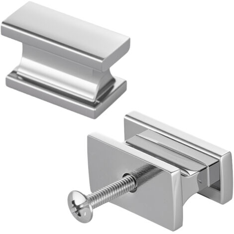 Mophorn Pomos para Gabinete, Paquete de 10, Tiradores Rectangulares de Aleación de Zinc de 3,6 cm con Tornillos, ideales para Cajones, Gabinetes, Baño y Cocina, Acabado en Cromo, 36 x 15 x 20 mm