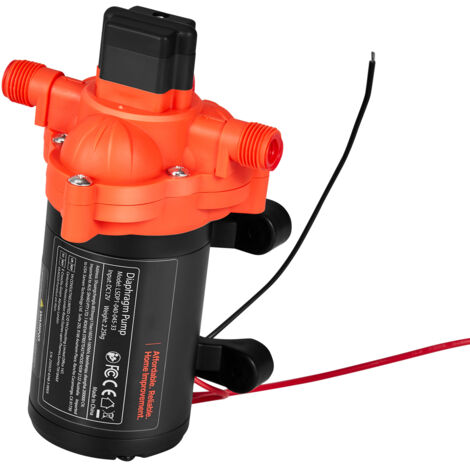 Mophorn Pompa a membrana per acqua 12 V CC 15,1 L/min, autoadescante a 3 camere con pressostato automatico, pressione massima 40 PSI per barche, camper e roulotte