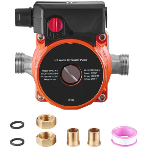 Mophorn Pompa di Ricircolo per Acqua Calda, Kit per Ricircolo Istantaneo da 38 L/min, con Timer, 100 W CA 220-240 V, Connettore da G3/4 a G1/2, Controllo a 3 Velocità con Testa in Acciaio Inox