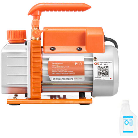 Mophorn Pompa per Vuoto 3,5 CFM 99 L/min Monostadio, ideale per sistemi HVAC R134a R22 R410a, con motore a 4 poli per la manutenzione di impianti di aria condizionata per auto