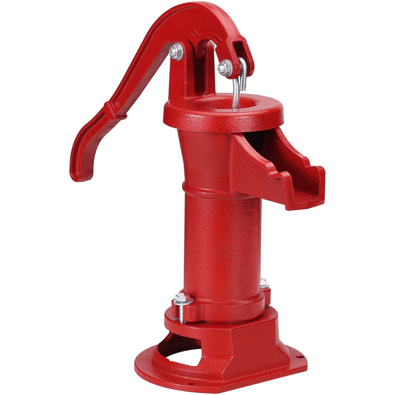 Pompe à eau manuelle antique pour puits, levage maximum de 7,6 m, pompe à eau manuelle en fonte avec poignée ergonomique G1-5/8' facile à installer,