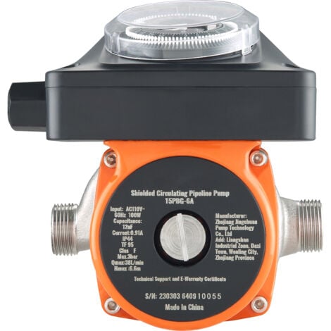 Mophorn Pompe de circulation d'eau chaude, entrée/sortie DN20, adaptateur DN15
