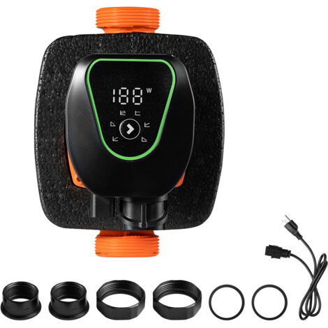 Mophorn Pompe de circulation d'eau chaude, hauteur de refoulement jusqu'à 11 m, pompe de chauffage efficace 117 L/min, raccord fileté avec clapet anti-retour, adaptée aux systèmes de chauffage