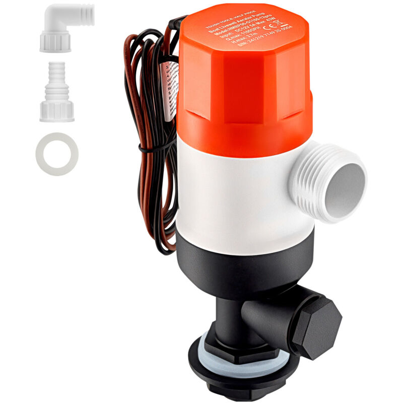 Pompe de vivier pour bateau – Pompe d'aération droite 12 v 1 100 gph avec double entrée, boîtier abs et cartouche moteur amovible, résistante à la