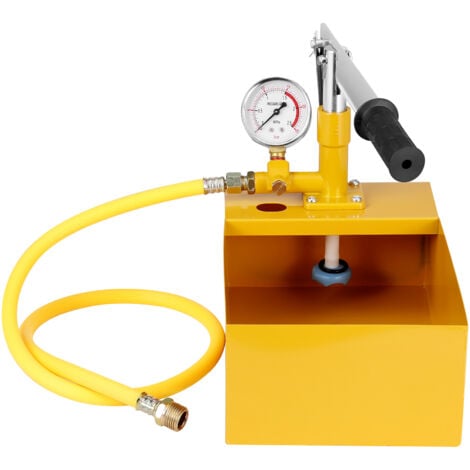 Mophorn Pompe d'essai hydrostatique, max 25 bar/362 PSI, kit manuel avec manomètre, réservoir 1,4 gal, tuyau de 3 pieds avec connecteur externe de 1/2 pouce pour canalisation