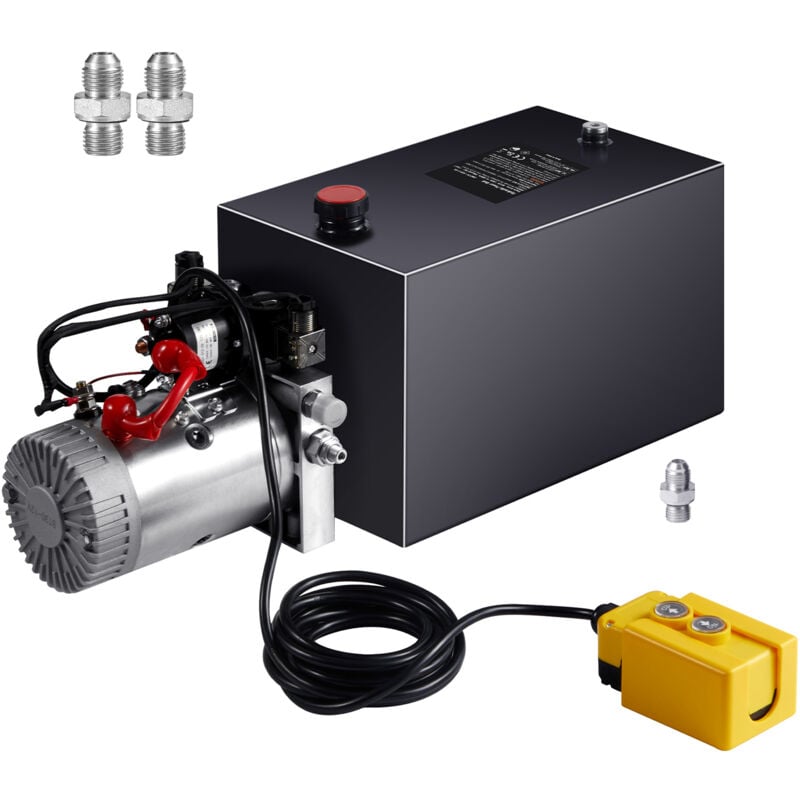 Mophorn - Pompe hydraulique 15 pintes, unité d'alimentation à double effet, 0,91 gpm, pression maximale de 3200 psi, pompe hydraulique dc 12 v pour