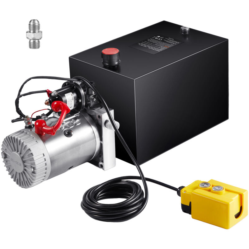 Mophorn - Pompe hydraulique 20 pintes, pompe à benne basculante à simple effet, 0,91 gpm, pression maximale de 3200 psi, unité d'alimentation cc 12 v