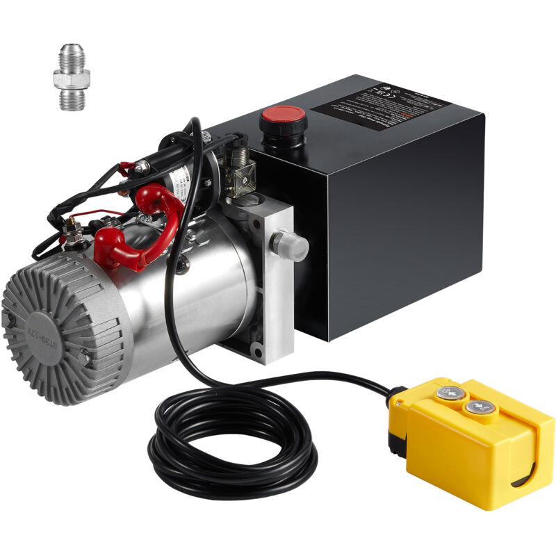 Mophorn - Pompe hydraulique 4 pintes, unité d'alimentation à simple effet, 0,91 gpm, pression maximale de 3200 psi, pompe hydraulique dc 12 v pour