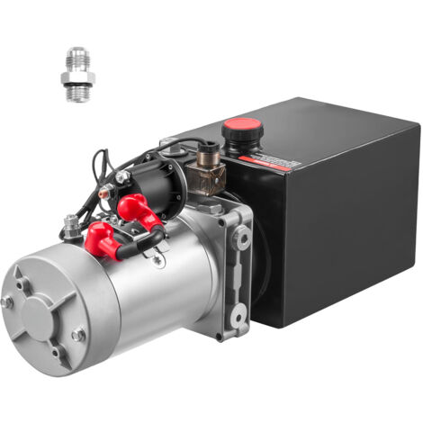 Mophorn Pompe hydraulique à simple effet, système de levage 5,7 L pour remorques et camions-bennes, pression maximale de 22 MPa, débit de 3,4 L/min, réservoir métallique noir