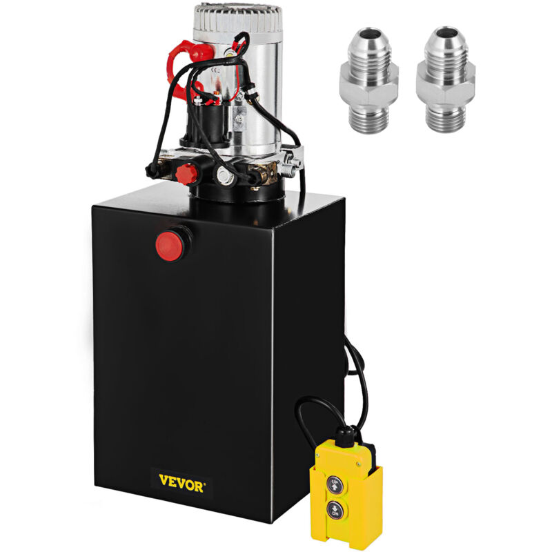 Mophorn - vevor Pompe Hydraulique dc 12 v, Groupe Hydraulique a Double Effet 18,9 l, avec Reservoir en Metal, Levage Bennage Rapide et Efficace pour