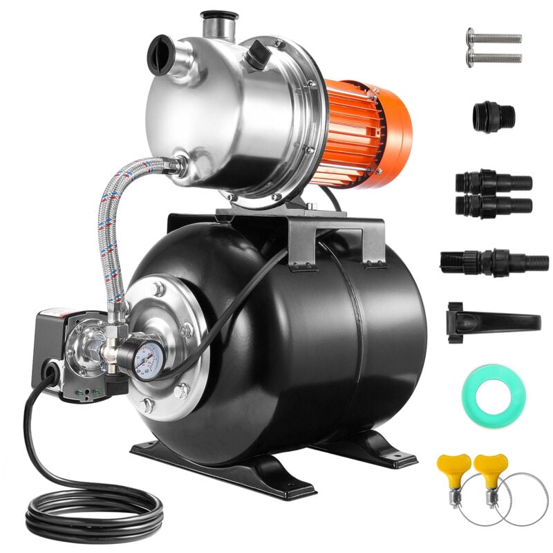 Mophorn - Pompe pour puits peu profond 1 cv avec hauteur de refoulement de 130 pieds, 1000 gph, surpresseur d'irrigation automatique, pressostat