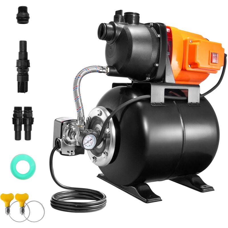 Mophorn pompe pour puits peu profonds 1 CV avec réservoir sous pression, 1000 GPH/3700 L/H, pompe de surpression automatique pour irrigation,