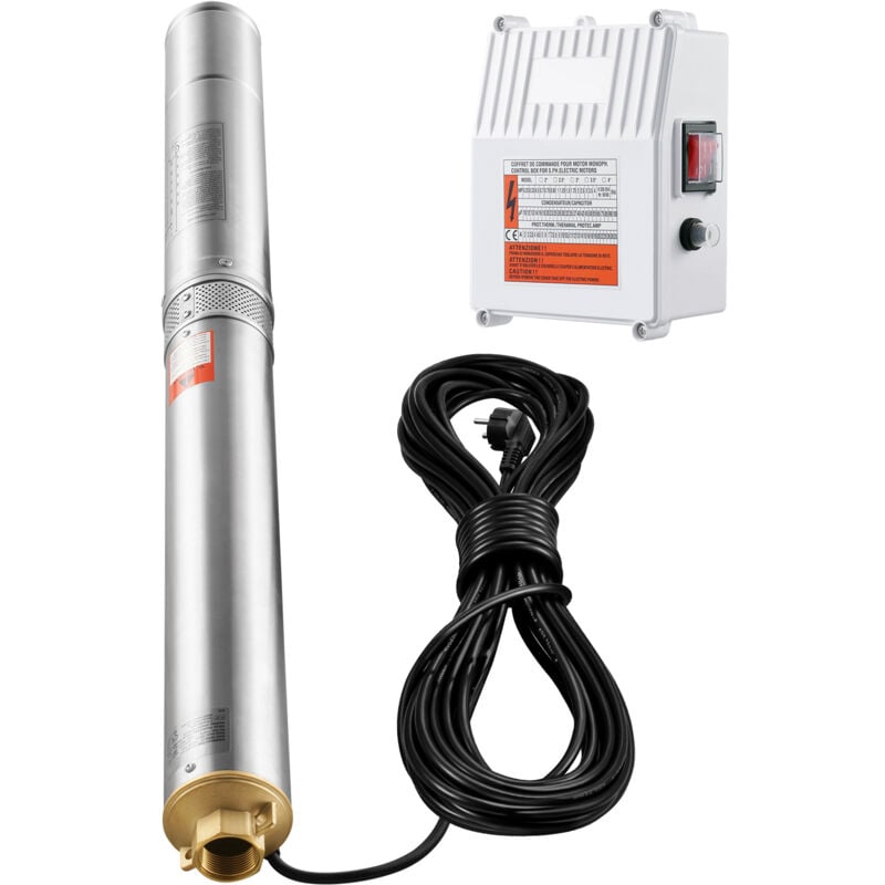 Pompe submersible pour puits profonds 1500 w - 9,8 m³/h, 108 m de hauteur, acier inoxydable - Mophorn