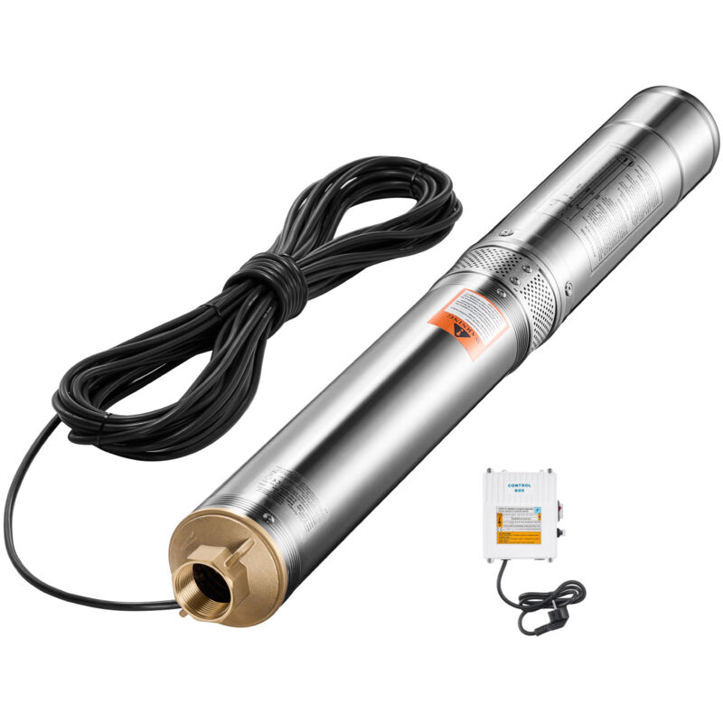 Mophorn - Pompe submersible pour puits profonds, puissance de sortie de 550 w, 230 v, hauteur de refoulement de 279 pi, débit de 65 l/min, pompe à