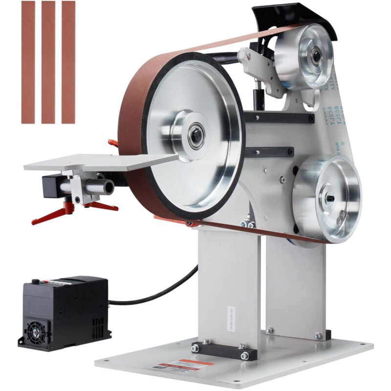 Ponceuse à bande, polisseuse à bande à vitesse variable 72 x 2 pouces avec vfd, affûteuse de couteaux 1500 w avec 3 moules de meulage - Mophorn