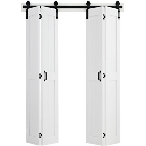 Mophorn Porta a libro da interno 1524 x 2134 x 35 mm, realizzata in MDF con kit ferramenta incluso, design compatto con telaio a H, pannelli preassemblati ideali per camera da letto e guardaroba
