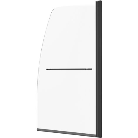 Mophorn Porta doccia per vasca senza telaio, 34" L x 55" H, vetro temperato girevole a 180°, mezza parete doccia per bagno, nero