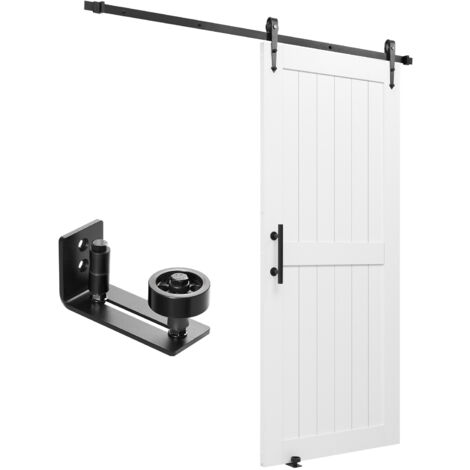 Mophorn Porta scorrevole 914 x 2134 mm in MDF, kit con ferramenta e guida a telaio H, divisorio per soggiorno, bagno e camera da letto, colore bianco