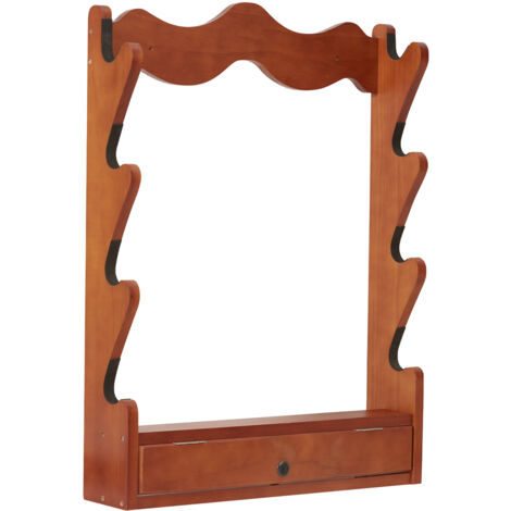 Porta Armi In Legno Per Parete - Per 4 Fucili - Con Imbottitura Morbida - 33x24x5.5 Pollici - Carico 132 Libbre - Foto 5