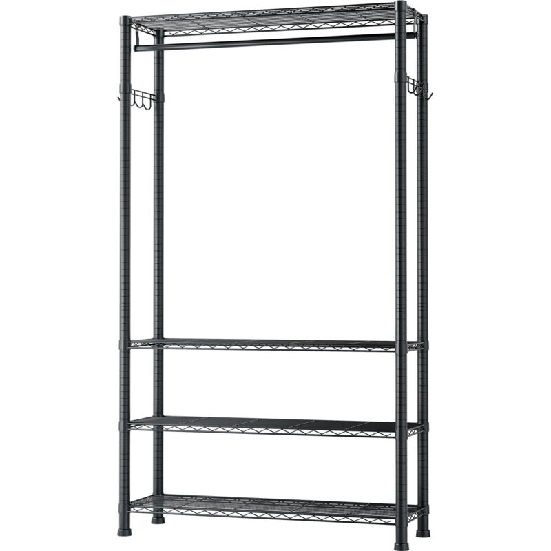 Mophorn Portant à vêtements avec 4 étagères ajustables, structure en acier au carbone, penderie robuste avec capacité de charge de 227 kg, doté d'une