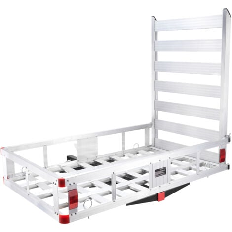 Mophorn Porte-bagages d'attelage aluminium 50 x 29,5 x 8,7 pouces, capacité 500 lb avec rampe pliante, pour récepteur d'attelage de 2" pour SUV, camion, pick-up, camping