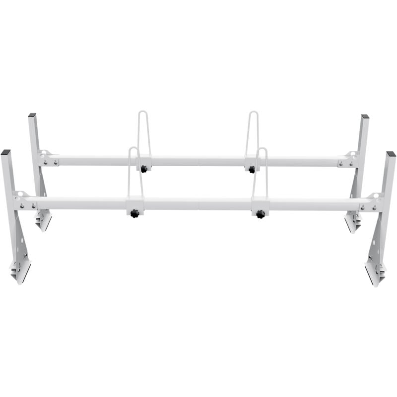 Mophorn - Porte-échelle pour remorque, porte-bagages de toit réglable de 59 po, 2 barres transversales, porte-échelle pour fourgonnette, capacité de