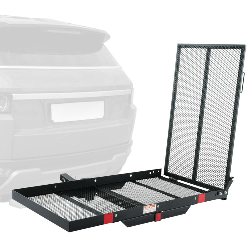 Mophorn - vevor Porte Fauteuil Roulant Attelage 115x65 cm Porte-scooter a Mobilite 226,8 kg Rampe Pliante Panier deAttelage de Remorque Fer