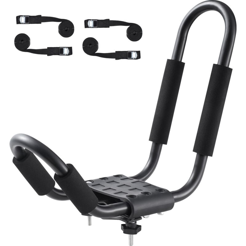 Porte-kayak de toit 2 paires J-Bar, support souple pour kayak, canoë, sup, ski, suv, camion, acier allié, noir, 2 kayaks - Mophorn