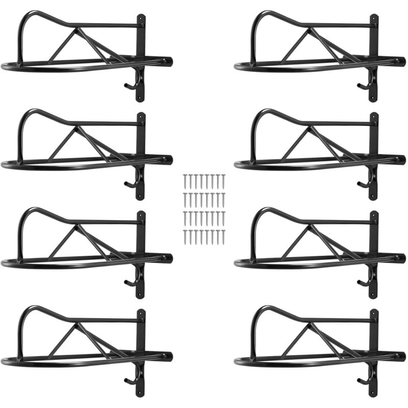 Porte-selle mural – 27,3 x 16,3 x 12,5 pouces, paquet de 8, rangement robuste pour selles de cheval, peu encombrant et durable, noir - Mophorn