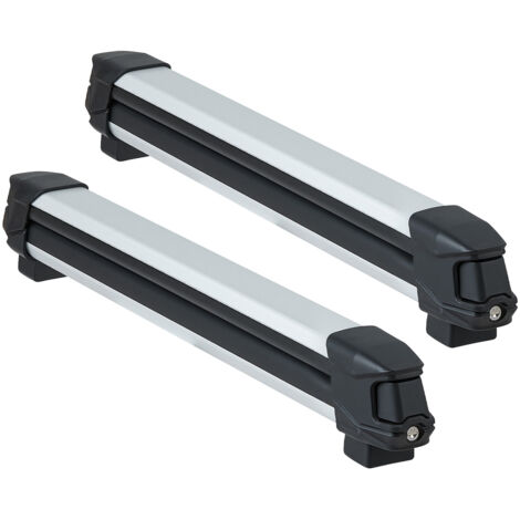Mophorn Porte-skis pour barre de toit, 2 pièces, support universel en aluminium avec verrou, adapté à 6 paires de skis ou 4 planches, compatible avec la majorité des barres transversales à rainures